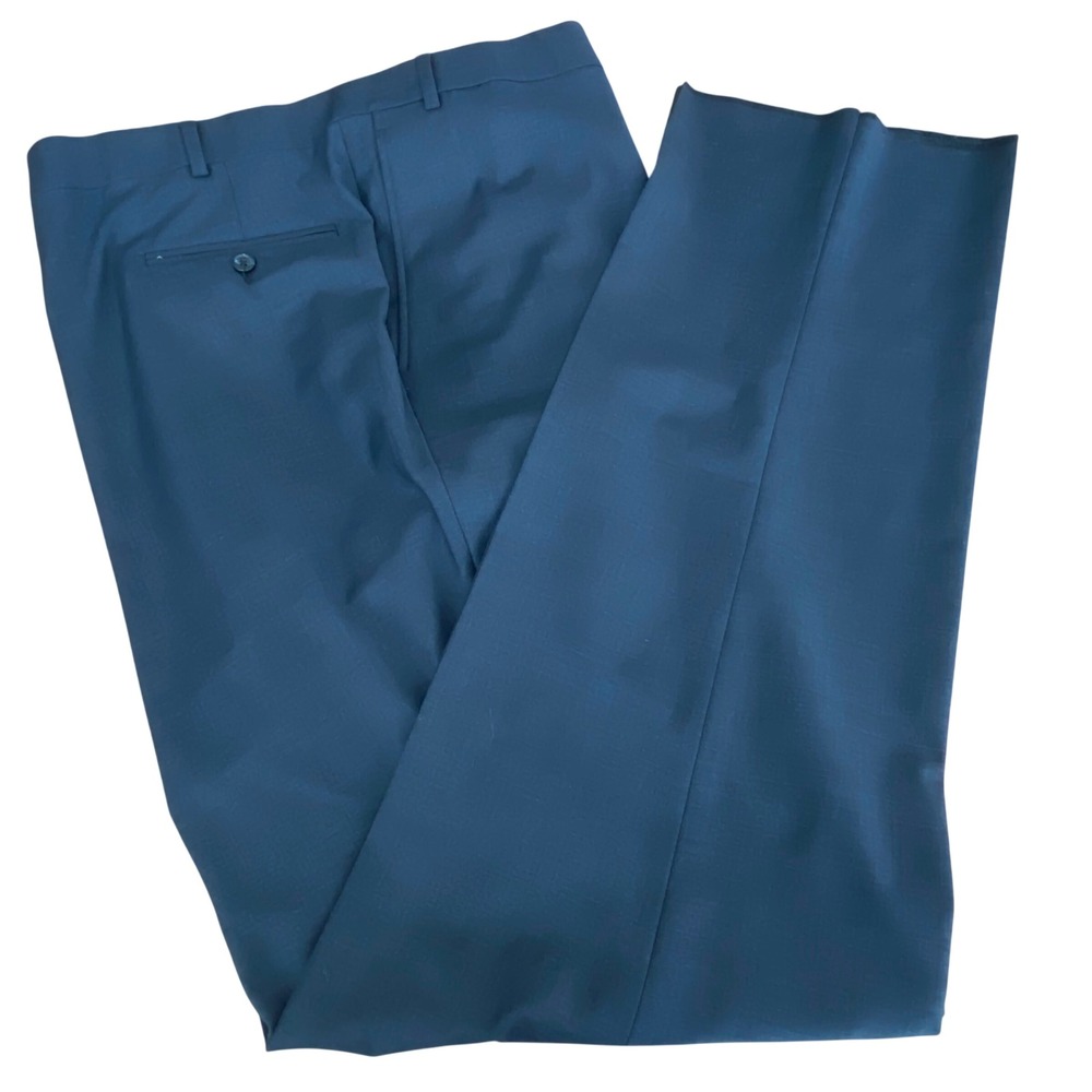 Riviera by Jack Victor Mens Navy Blue Wool Blend Flex Dress Pants 52R New
